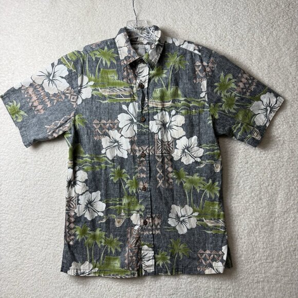 Vintage Bishop St. Hawaii Men's Tropical Hawaiian Shirt Reverse Print Sz Small - Picture 2 of 6